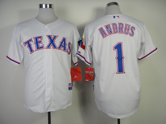 Men Texas Rangers 1 Andrus White MLB Jerseys